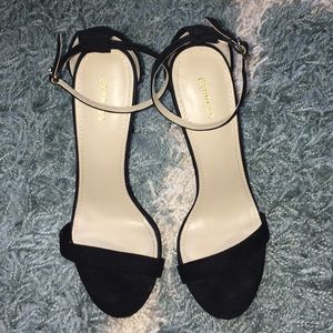 Black strap heels